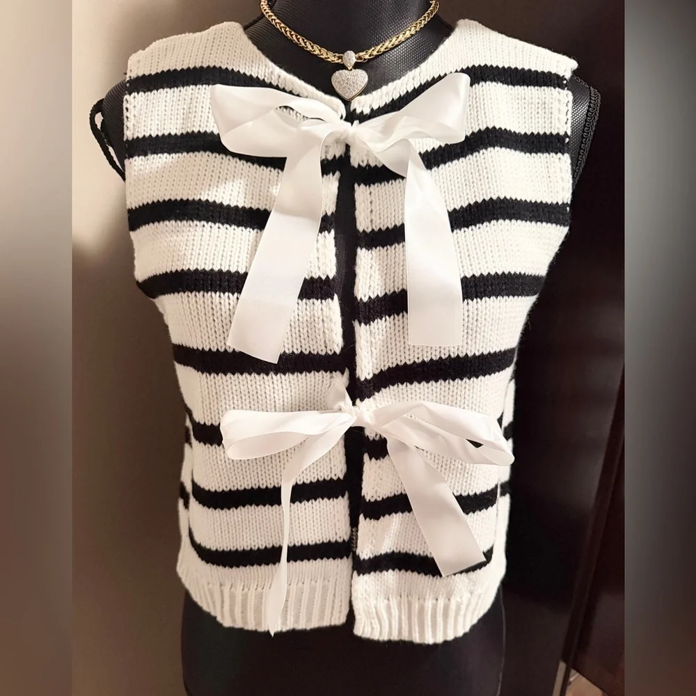 NWOT Striped Knitted Vest/Top, sz S - Picture 5 of 11